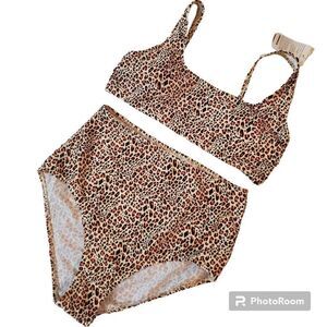 NWT Cocoship animal print highwaist bikini set 10